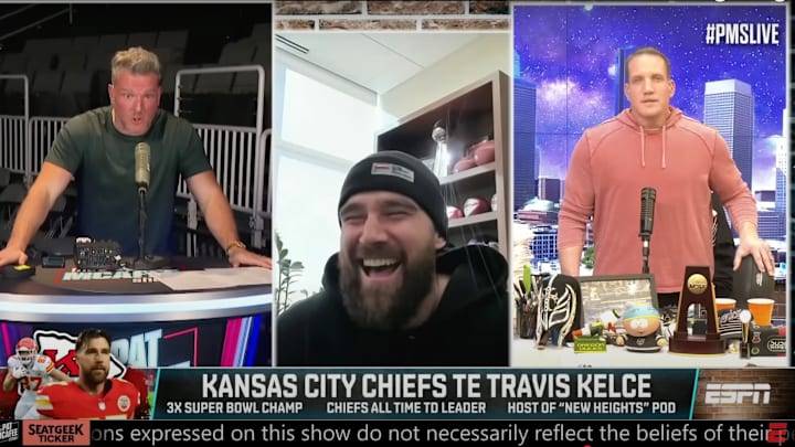 Travis Kelce on The Pat McAfee Show on Jan. 13, 2025.