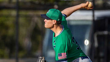 Pirate pitcher Patrick Halligan delivers a pitch to the Commodores. Gulf Coast State College baseball hosted Pensacola State in the first of a four-game series Tuesday, April 6, 2021.

050 040621 Gcsc Baseball Vs Pensacola State