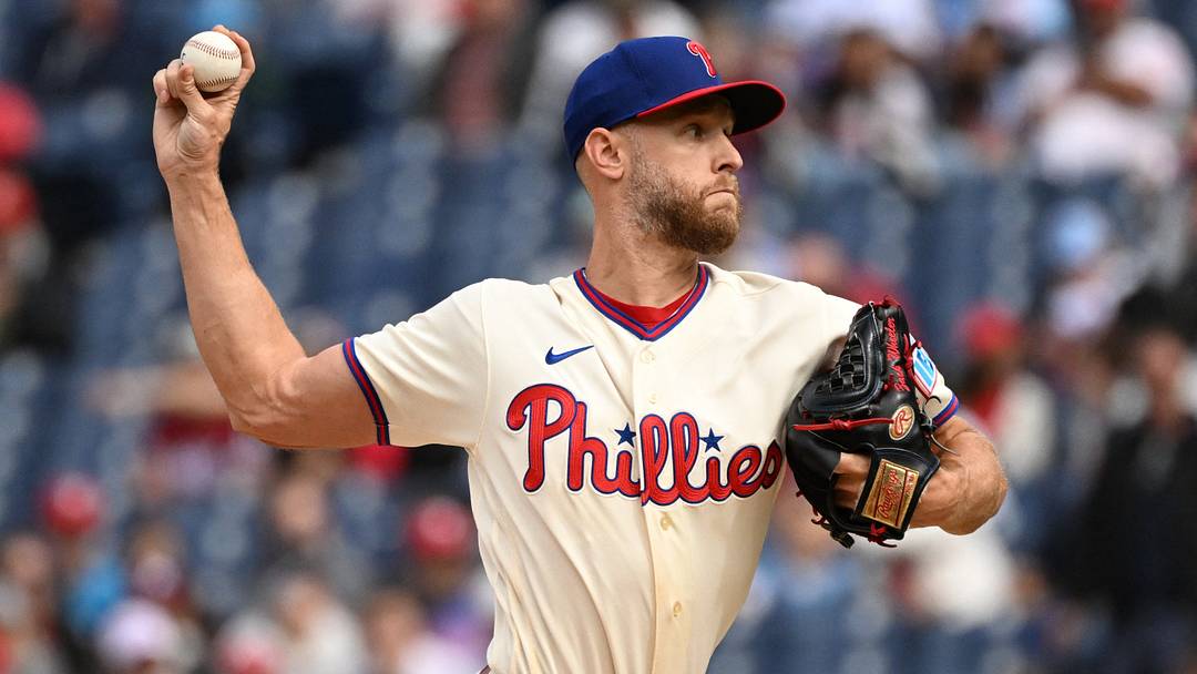 Sep 27, 2026; Philadelphia, Pennsylvania, USA; Philadelphia Phillies pitcher Zack Wheeler (45) throws a pitch during the first inning against the Tampa Bay Rays at Citizens Bank Park. Mandatory Credit: Eric Hartline-Imagn Images