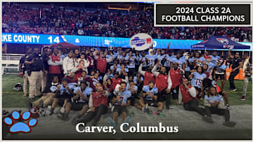 The Carver-Columbus Tigers won the Class 2A state championship in dominating fashion, defeating Burke County 52-14. /GHSA