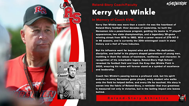 Former Roland-Story head football coach Kerry Van Winkle passed away.
