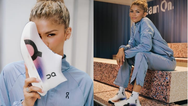 Zendaya shows off the On Cloudboom Strike LS.