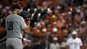 Texas A&M pitcher Ryan Prager (18) steps up to pitch during the Lone Star Showdown against Texas at UFCU Disch-Falk Field on Friday, April 25, 2025.