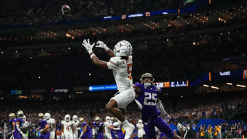 Adonai Mitchell averaged 15.4 yards per catch this year for the Texas Longhorns
