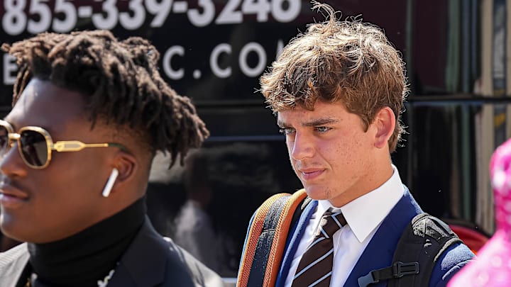 Arch Manning before Texas's game against Okalhoma. Arch Manning before Texas's game against Okalhoma.