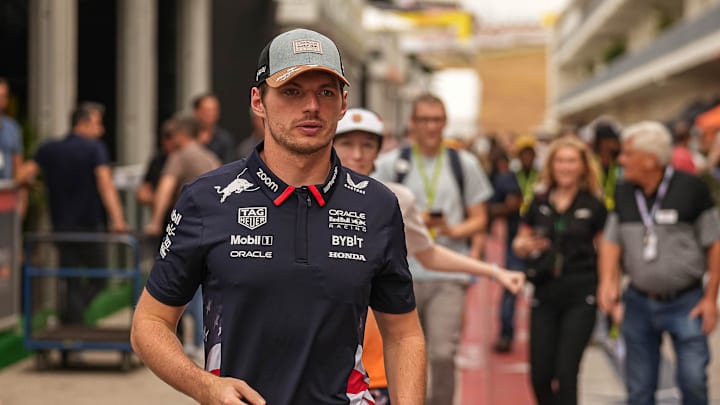 Oracle Red Bull Racing driver Max Verstappen walks the padock at the Formula 1 Pirelli United States Grand Prix at Circuit of the Americas on Thursday, Oct. 17, 2024. Oracle Red Bull Racing driver Max Verstappen walks the padock at the Formula 1 Pirelli United States Grand Prix at Circuit of the Americas on Thursday, Oct. 17, 2024.