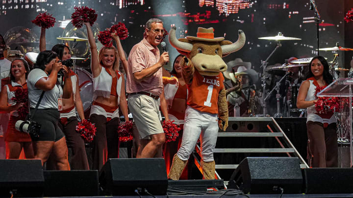 Chris Del Conte, athletic director at the University of Texas at Austin, takes the stage during the SEC Celebration.