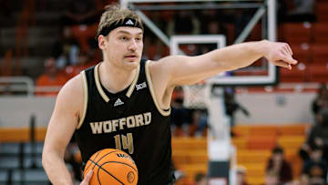 Wofford Terriers center Kyler Filewich (14)