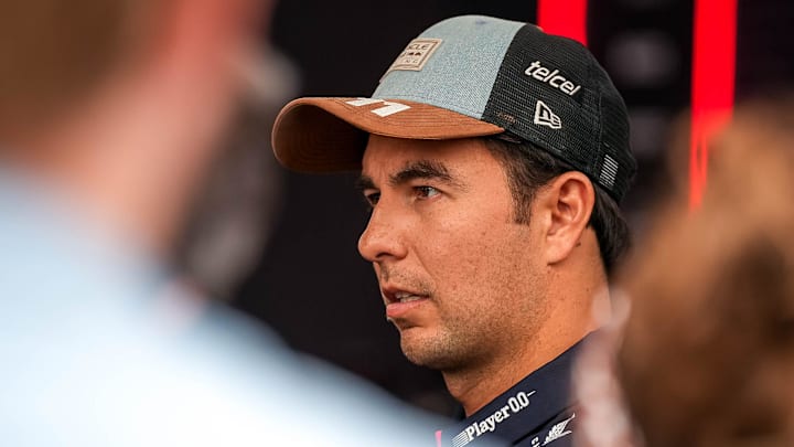 Oracle Red Bull Racing driver Sergio Perez talks to media at the Formula 1 Pirelli United States Grand Prix at Circuit of the Americas on Thursday, Oct. 17, 2024. Oracle Red Bull Racing driver Sergio Perez talks to media at the Formula 1 Pirelli United States Grand Prix at Circuit of the Americas on Thursday, Oct. 17, 2024.