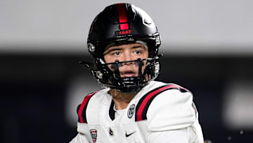 Ball State quarterback Kadin Semonza (3) looks to pass against Vanderbilt during the third quarter at FirstBank Stadium in Nashville, Tenn., Saturday, Oct. 19, 2024