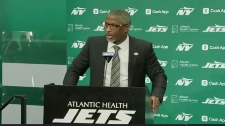 New York Jets head coach Aaron Glenn speaks at first presser on Jan. 27, 2025. New York Jets head coach Aaron Glenn speaks at first presser on Jan. 27, 2025.