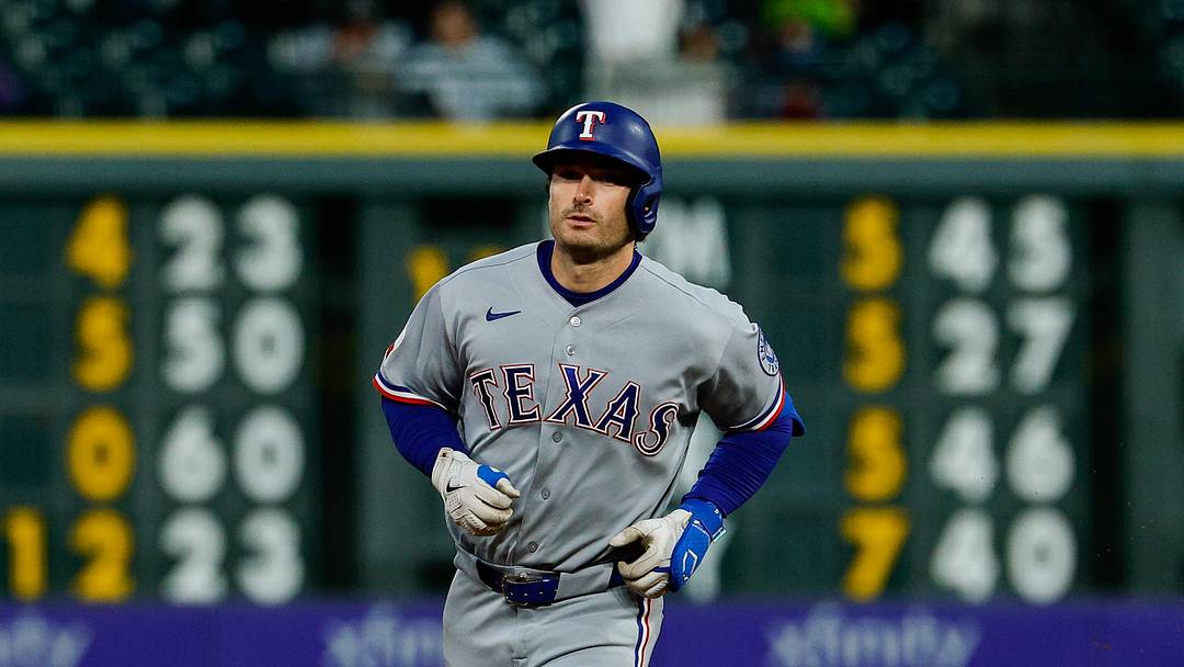 Texas Rangers second baseman Justin Foscue. Texas Rangers second baseman Justin Foscue.
