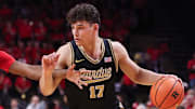 Purdue Boilermakers guard Omer Mayer (17) dribbles 