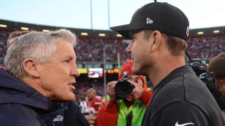 Jim Harbaugh and Pete Carroll's teams will face each other once again on Sunday.