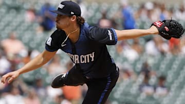 Former Detroit Tigers relief pitcher Mason Englert (53) pitches in the seventh inning against the Chicago White Sox at Comerica Park.