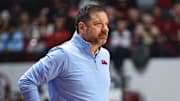 Jan 14, 2025; Tuscaloosa, Alabama, USA; Mississippi Rebels head coach Chris Beard watches the game from the bench during the second half against the Alabama Crimson Tide at Coleman Coliseum. Mandatory Credit: Will McLelland-Imagn Images