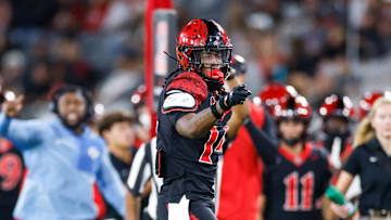 Oct 3, 2025; San Diego, California, USA; San Diego State Aztecs wide receiver Mikey Welsh (14).