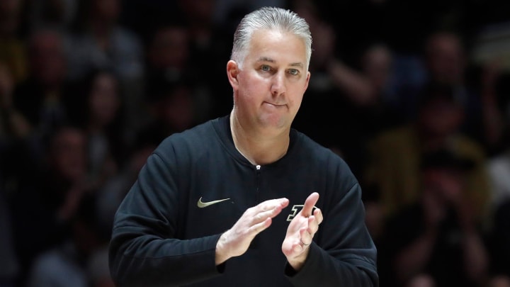 Purdue Boilermakers coach Matt Painter reacts to a play 