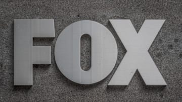 Plaque at the main entrance to the FOX News Headquarters at...