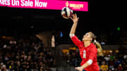Arizona Wildcats women's volleyball defensive specialist Haven Wray (8) hits the ball against the Arizona State Sun Devils at Mullett Arena in Tempe on Sept. 21, 2023.