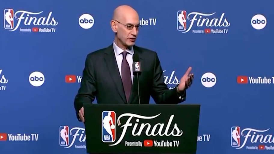 Adam Silver spoke about potential league expansion ahead of Game 1 of the NBA Finals. | Mick Akers / X /Screenshot