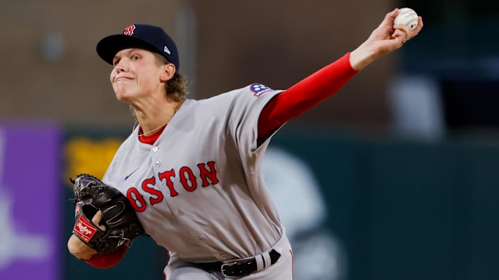 Boston Red Sox starting pitcher Connelly Early (71) throws a pitch during the first inning against the Athletics at Sutter Health Park.