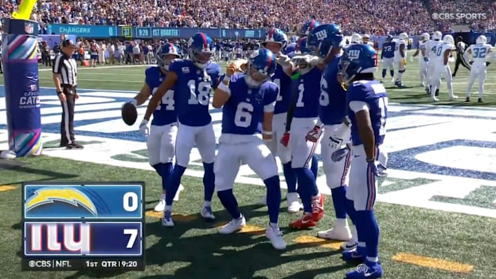 Dart celebrated his 15-yard rush TD by dancing at the back of the end zone.