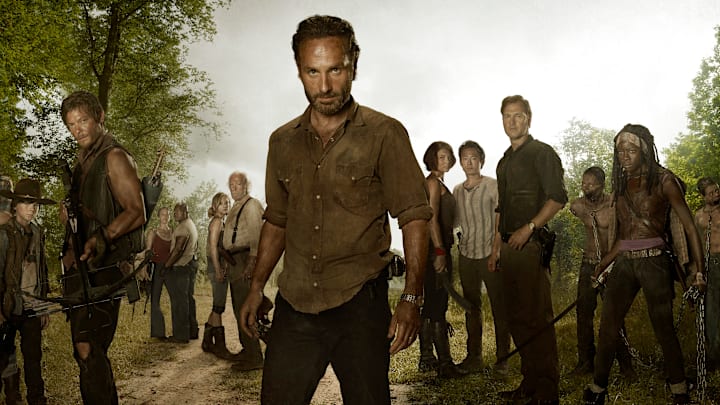 (L to R) Carl Grimes (Chandler Riggs); Daryl Dixon (Norman Reedus); Carol (Melissa Suzanne McBride); T-Dog (Robert 'IronE' Singleton); Beth Greene (Emily Kinney); Hershel Greene (Scott Wilson); Rick Grimes (Andrew Lincoln); Maggie Greene (Lauren Cohan); Glenn (Steven Yeun); The Governor (David Morrissey); Michonne (Danai Gurira) - The Walking Dead Season 3, Gallery
