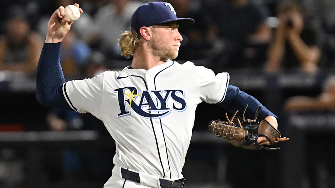 Aug 19, 2025; St. Petersburg, Florida, USA; Tampa Bay Rays starting pitcher Shane Baz (11) throws a pitch in the first inning against the New York Yankees at George M. Steinbrenner Field. Mandatory Credit: Jonathan Dyer-Imagn Images Aug 19, 2025; St. Petersburg, Florida, USA; Tampa Bay Rays starting pitcher Shane Baz (11) throws a pitch in the first inning against the New York Yankees at George M. Steinbrenner Field. Mandatory Credit: Jonathan Dyer-Imagn Images
