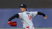May 27, 2025; Tampa, Florida, USA; Minnesota Twins pitcher Joe Ryan (41) throws a pitch against the Tampa Bay Rays in the third inning at George M. Steinbrenner Field. Mandatory Credit: Nathan Ray Seebeck-Imagn Images