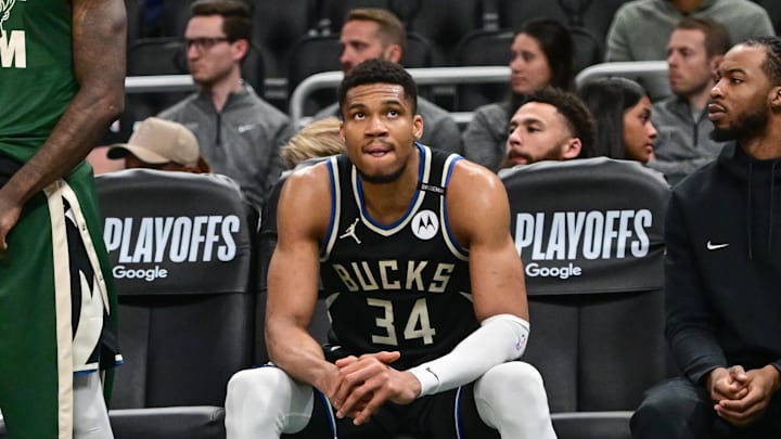 Giannis Antetokounmpo during the Bucks first round loss to the Indiana Pacers. 