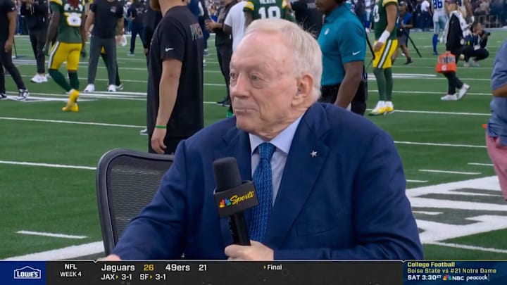 Jerry Jones was speaking with NBC ahead of the highly anticipated Packers-Cowboys showdown on Sunday night. Jerry Jones was speaking with NBC ahead of the highly anticipated Packers-Cowboys showdown on Sunday night.