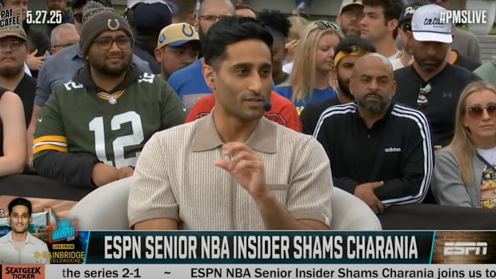 ESPN's Shams Charania during an appearance on 'The Pat McAfee Show' on May 27, 2025. ESPN's Shams Charania during an appearance on 'The Pat McAfee Show' on May 27, 2025.