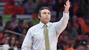 Georgia Tech Yellow Jackets head coach Josh Pastner reacts to a play in the first half against the Syracuse Orange at the JMA Wireless Dome. Mandatory Credit: Mark Konezny-Imagn Images