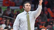 Georgia Tech Yellow Jackets head coach Josh Pastner reacts to a play in the first half against the Syracuse Orange at the JMA Wireless Dome. Mandatory Credit: Mark Konezny-Imagn Images