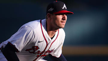 Atlanta Braves third baseman Austin Riley (27) in action against the Cincinnati Reds in the first inning at Truist Park.