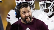 Mississippi State Bulldogs defensive coordinator Coleman Hutzler against the Arizona State Sun Devils at Mountain America Stadium. 
