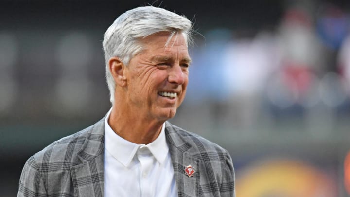 Apr 10, 2023; Philadelphia, Pennsylvania, USA; Philadelphia Phillies President of Baseball Operations Dave Dombrowski before game against the Miami Marlins at Citizens Bank Park