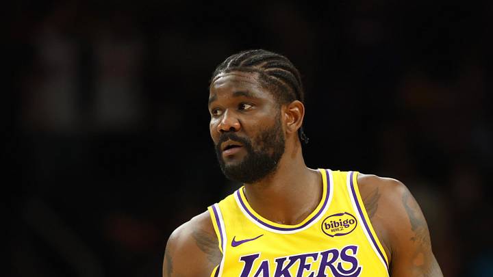 Feb 26, 2026; Phoenix, Arizona, USA; Los Angeles Lakers center Deandre Ayton (5) against the Phoenix Suns at Mortgage Matchup Center. Mandatory Credit: Mark J. Rebilas-Imagn Images