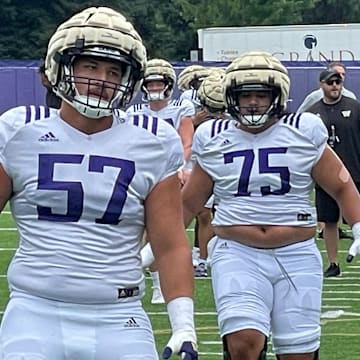 Enokk Vimahi (57) became a starting guard for the UW after leaving Ohio State.