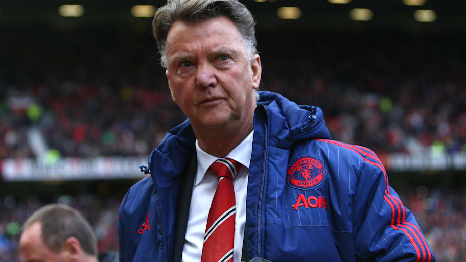 Louis van Gaal in Man Utd apparel.