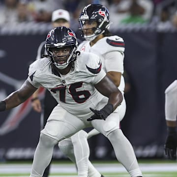 Houston Texans guard Kenyon Green (76) in action during the game against the Chicago Bears at NRG Stadium.