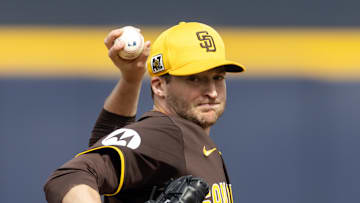 San Diego Padres pitcher Wes Benjamin against the Colorado Rockies during a spring training game at Peoria Sports Complex on March 5.