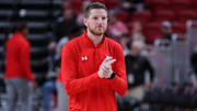 Jan 1, 2024; Lubbock, Texas, USA;  Texas Tech Red Raiders assistant coach Luke Barnwell before the game against the North Alabama Lions at United Supermarkets Arena. Mandatory Credit: Michael C. Johnson-Imagn Images