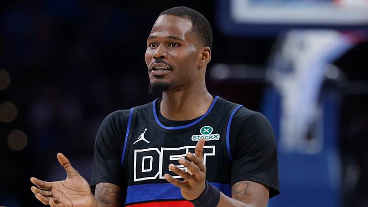 Mar 30, 2026; Oklahoma City, Oklahoma, USA; Detroit Pistons guard Javonte Green (31) reacts after a play against the Oklahoma City Thunder during the second half at Paycom Center. Mandatory Credit: Alonzo Adams-Imagn Images