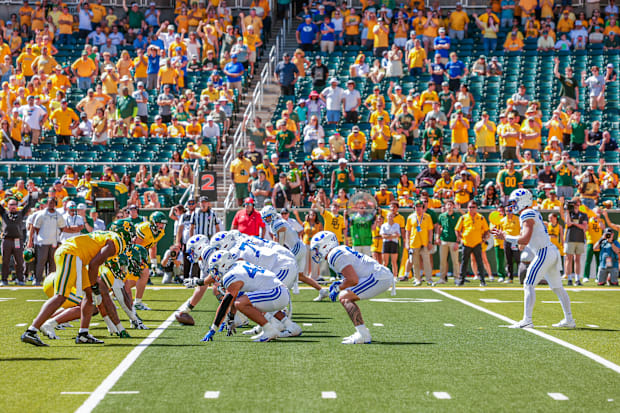 BYU offense lines up against Baylor