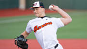 Oregon State's Nelson Keljo (36) pitches the ball during an NCAA college baseball game at Goss Stadium on Friday, March 7, 2025, in Corvallis, Ore.