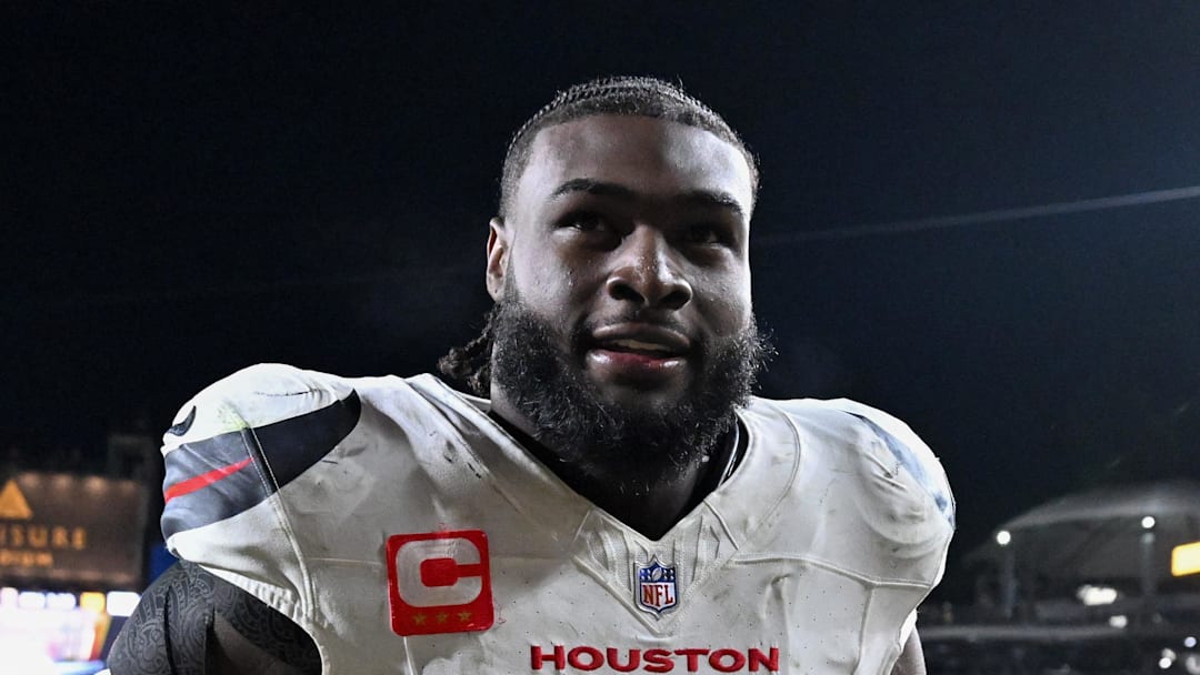 Houston Texans defensive end Will Anderson Jr. leaves the field following an AFC Wild Card Round win.