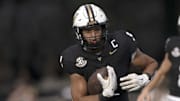 Oct 25, 2025; Nashville, Tennessee, USA; Vanderbilt Commodores tight end Eli Stowers (9) runs after a catch against the Missouri Tigers during the first quarter at FirstBank Stadium. Mandatory Credit: Steve Roberts-Imagn Images