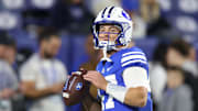 Bear Bachmeier and BYU are favored against Cincinnati on Saturday.